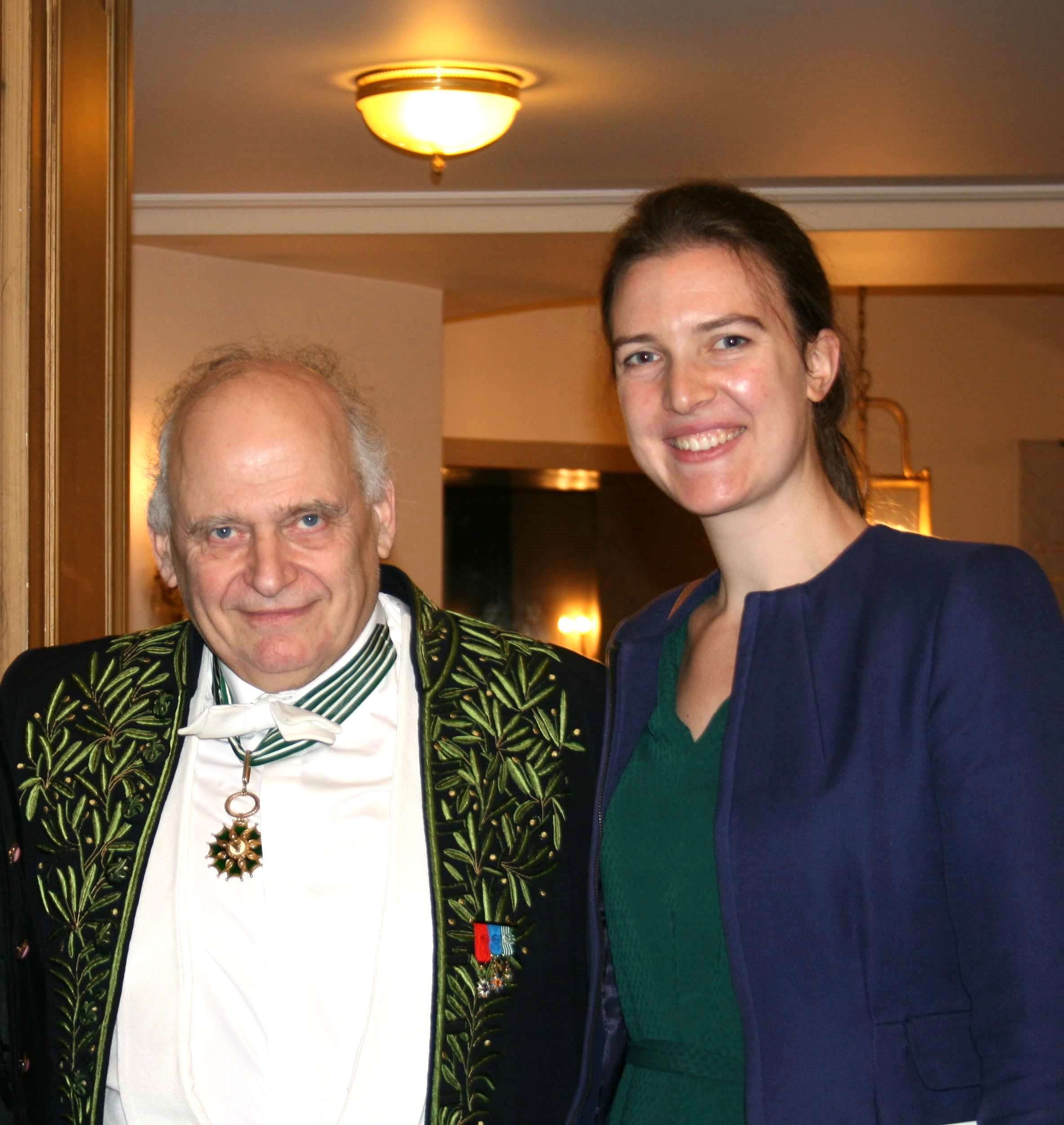 The Perpetual Secretary of the Academy, Laurent Petitgirard, and Florence Remy