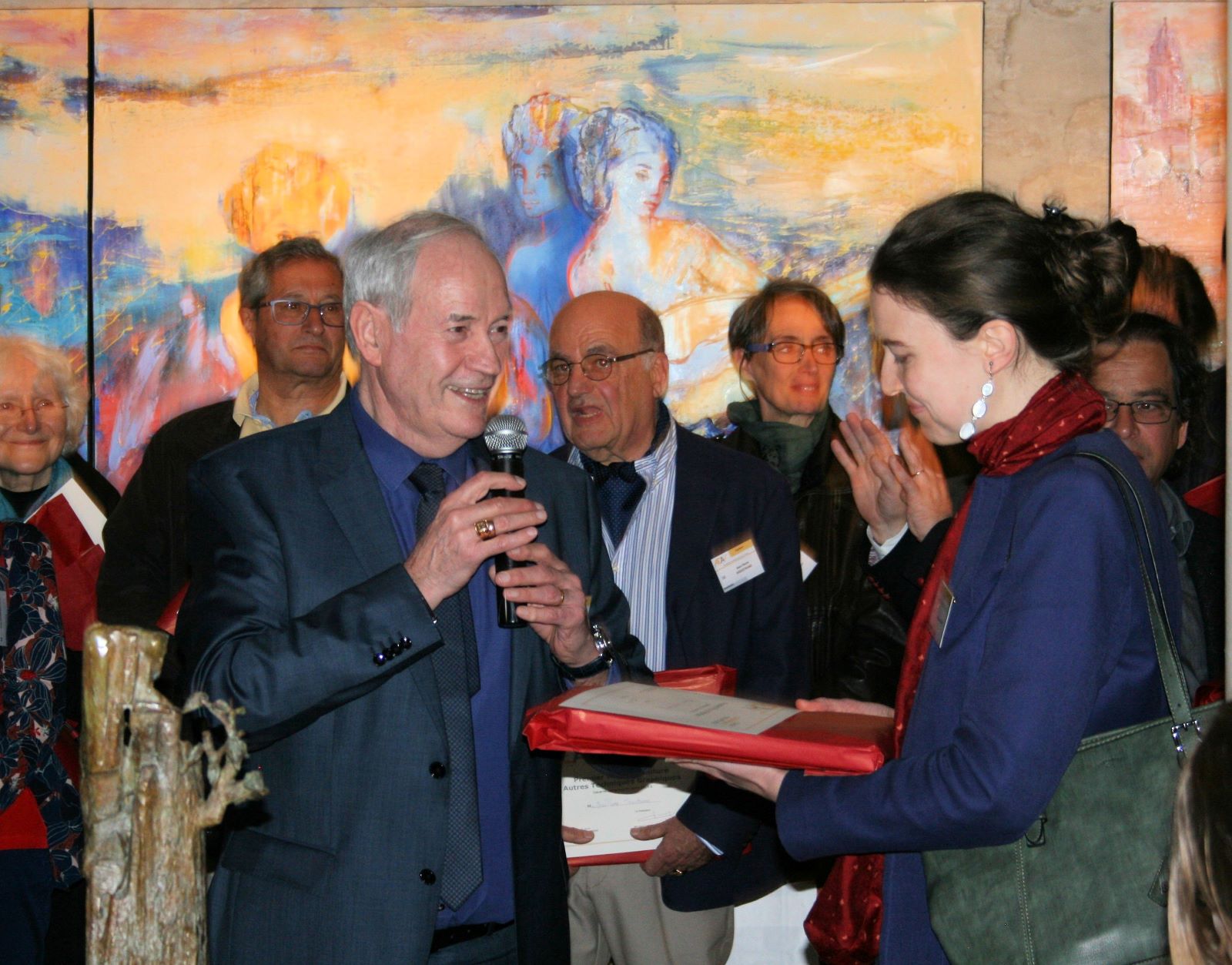 Florence Remy avec le Président de l'Académie Européenne des Arts Bernard Lerique