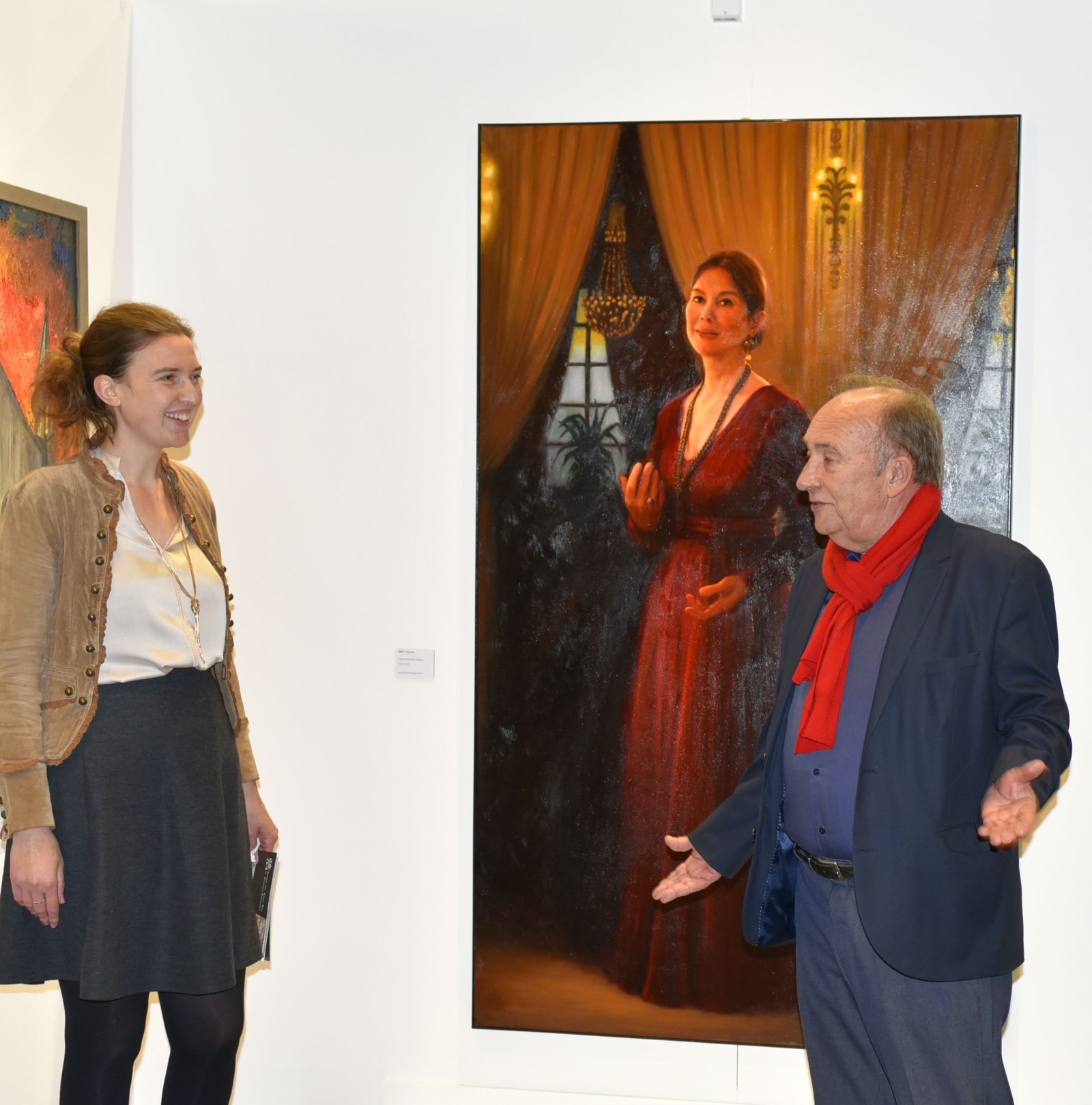 Florence Remy avec le Président de la Société des Beaux-Arts de Boulogne-Billancourt, Jean-Christophe Paolini