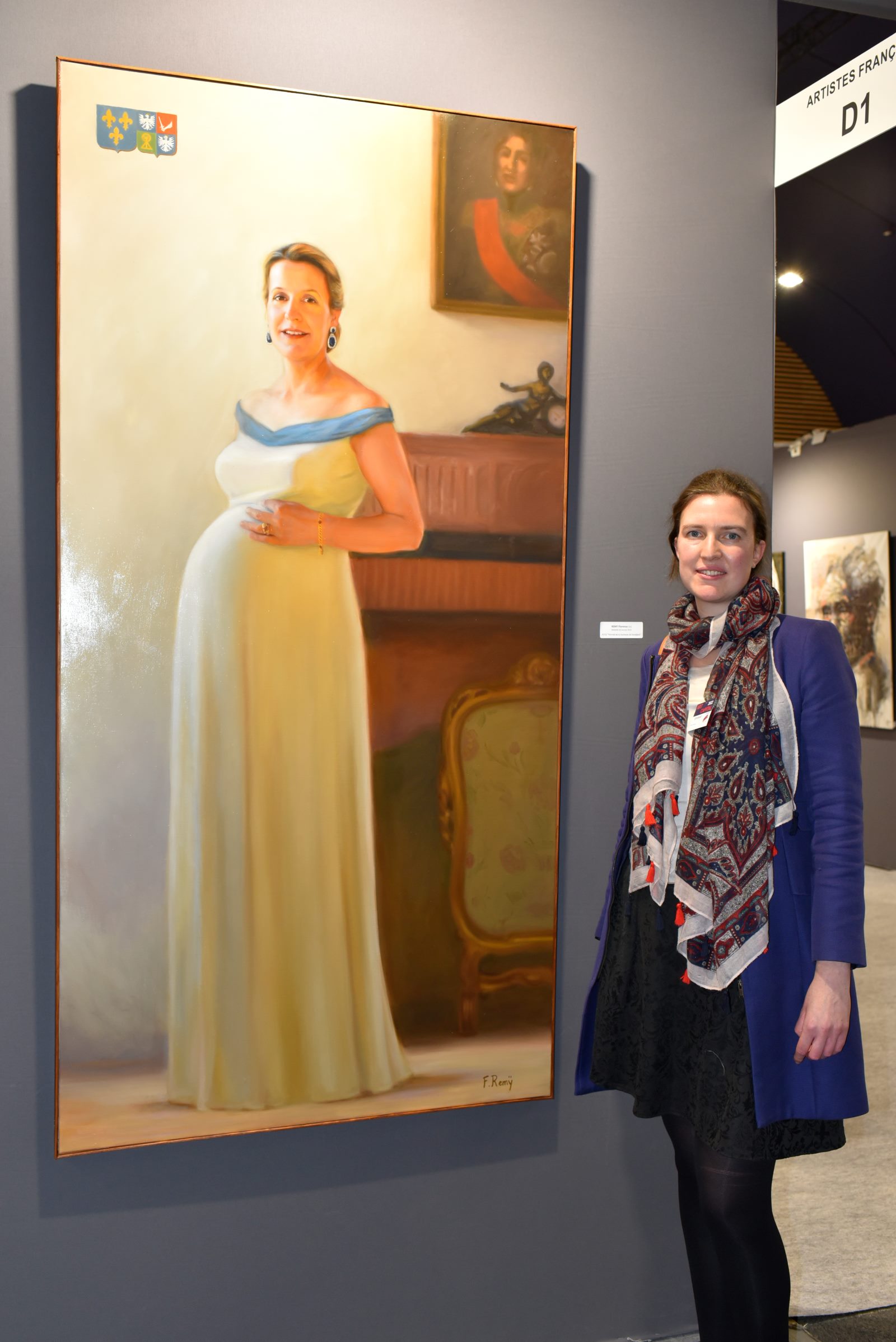 Florence Remy with the Portrait of the Duchess of Vendôme