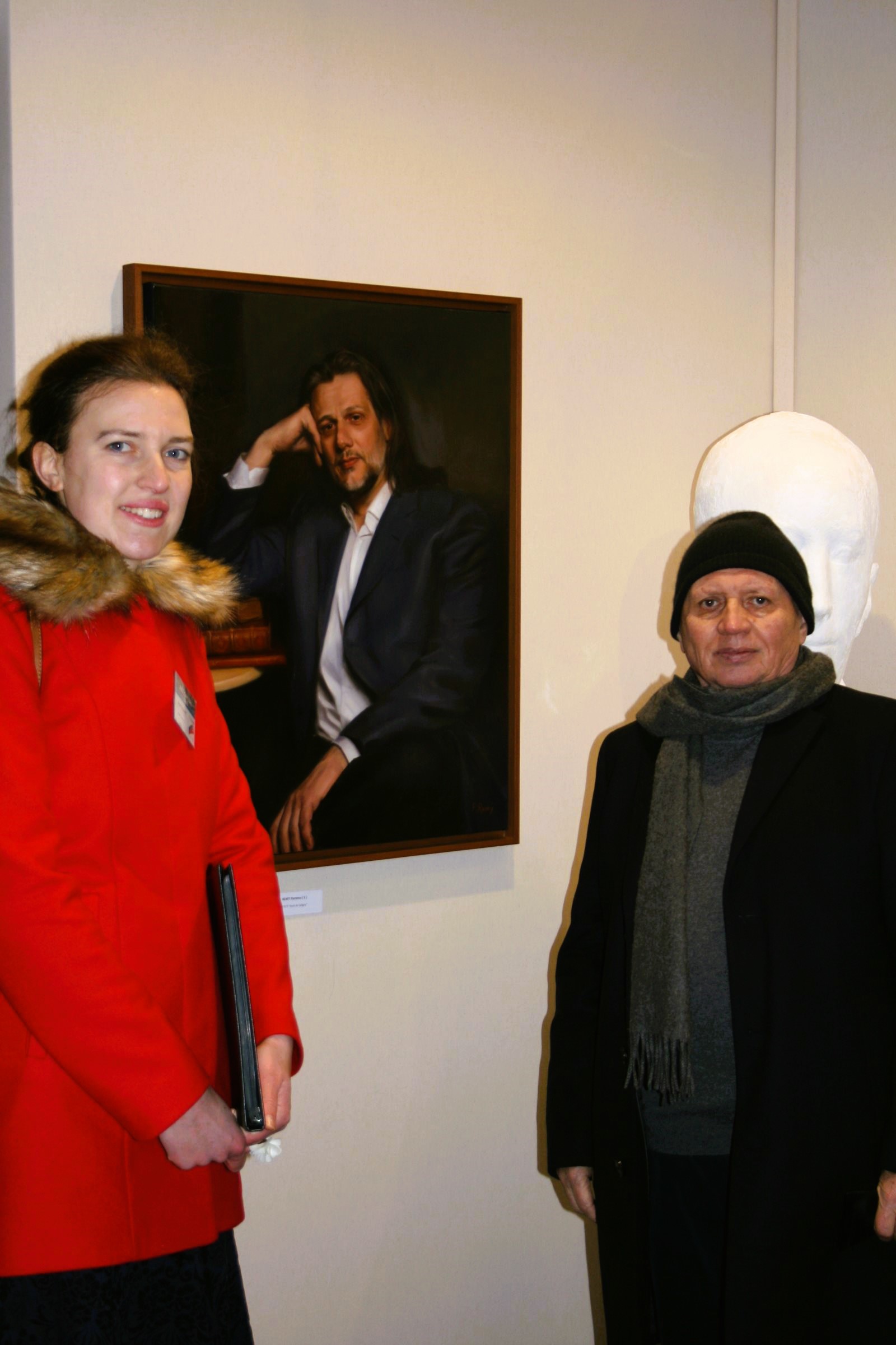 Florence Remy with Alain Bazard, President of the Painting section of the Society of French Artists