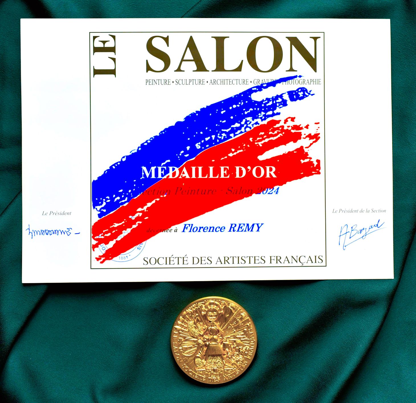 Forence REMY - 2024 : MEDAILLE D'OR DU SALON DES ARTISTES FRANCAIS